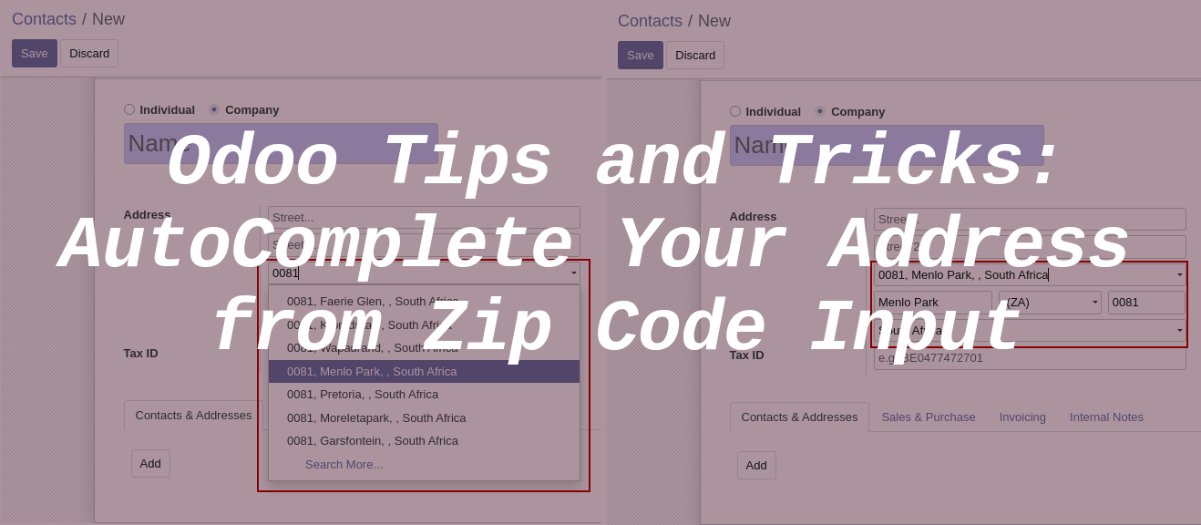 Odoo Tips and Tricks: AutoComplete Your Address from Zip Code Input